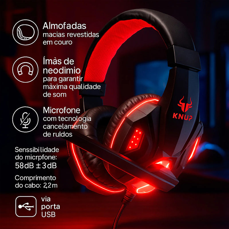 Fone Gamer 7.1 USB com Mic – PC/PS4